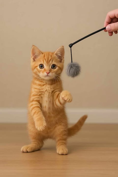 Cat Teaser Toy - Interactive Bell & Feather Wand