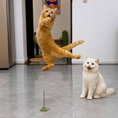 Cat Teaser Toy - Interactive Bell & Feather Wand
